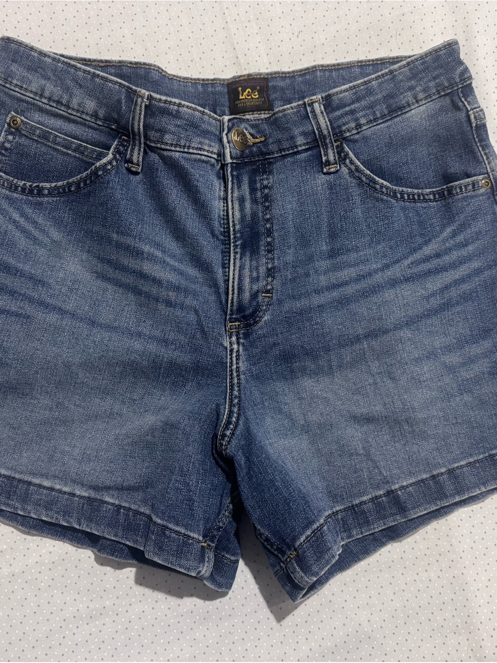 Lee Medium Wash Denim Jean Shorts - Classic Blue